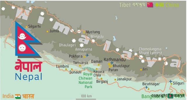 kaart Nepal
